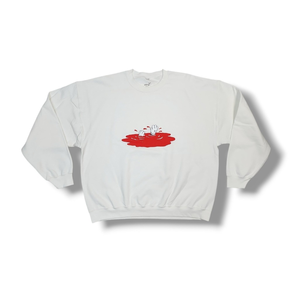 KAWS x Andy Warhol‎ Blood Spill Graphic Sweatshirt WHITE Unisex Adults 2XL